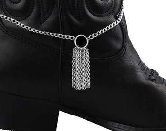 Weatherproof Stainless Steel Boot Chain Bracelet: Western Biker Style