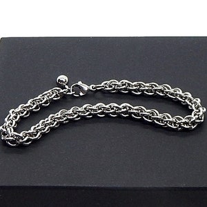 Steel Chainmaille Bracelet - Stacking Bracelet - Anniversary Gift - Chainmail Bracelet - Woven Bracelet - Wedding Gift