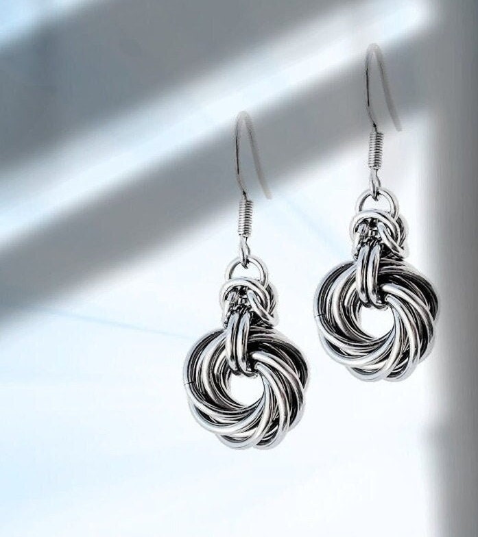 Silver earrings Knot シルバーイヤリング Silver Knot Earrings - Etsy