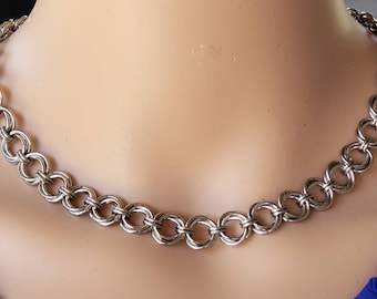 Love Knot Stainless Steel Necklace, 11th Anniversary Gift for Wife, Steel Anniversary, Wedding Anniversary Eleventh Anniversary Steel Choker