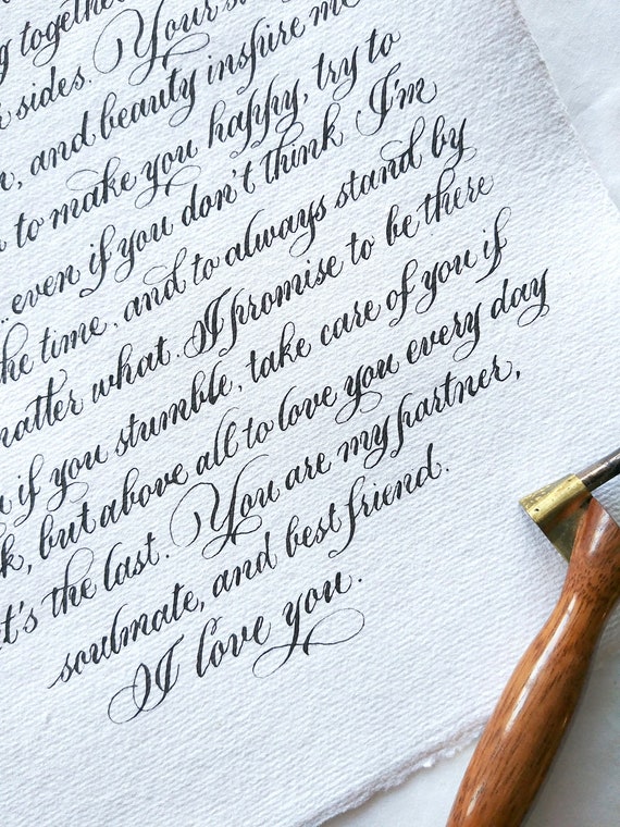 Lettera scritta a mano su carta di cotone fatta a mano - Etsy ...