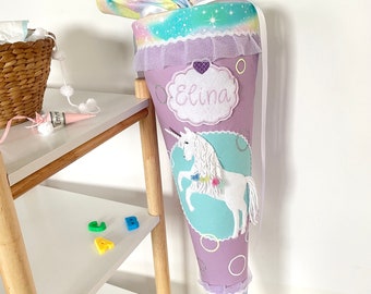 Schultüte Einhorn Regenbogen Mädchen Stoff