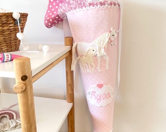 Schultüte Einhorn Fohlen rosa Mädchen Stoff