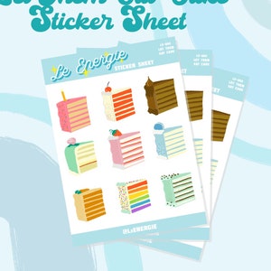 Let Them Eat CAKE - Sticker Sheet - Cake Slices - Cute Stickers - Planner Stickers - Hydro Flask Stickers - Laptop Stickers