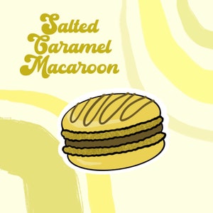 Gesalzene Karamell Macaron Sticker - Karamell - Laptop Aufkleber - Wassermann Aufkleber - Süße Sticker - Gastgeschenk - Kinderparty