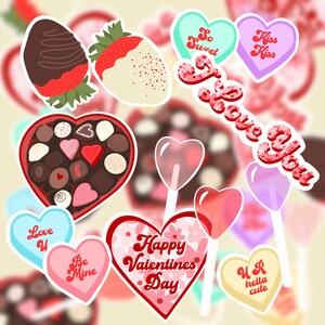 Stickers Bonbons pour la Saint-Valentin - Sticker pour ordinateur portable - Sticker Hydroflask - Sticker mignon - amour - ma chérie - Activité pour enfants - Saint Valentin