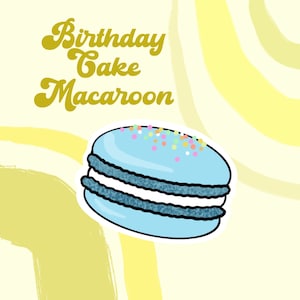 Geburtstagskuchen Macaroon Sticker - Streusel - Laptop Aufkleber - Wassermann Aufkleber - Süße Sticker - Gastgeschenk - Kinderparty