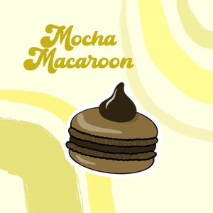 Mokka Macaroon Sticker - Kaffee - Schokolade - Laptop Aufkleber - Wassermann Aufkleber - Süße Sticker - Gastgeschenk - Kinderparty