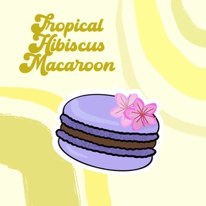 Tropische Hibiskus Macaron Sticker - Blumen Macaroon - Laptop Aufkleber - Wassermann Aufkleber - Süße Sticker - Gastgeschenk - Kinderparty