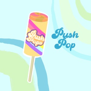 90er Push Pop Eis Sticker - Laptop Sticker - Überwurf Sticker - Süß - Party Favor - Kids Activity - Ice Cream Social