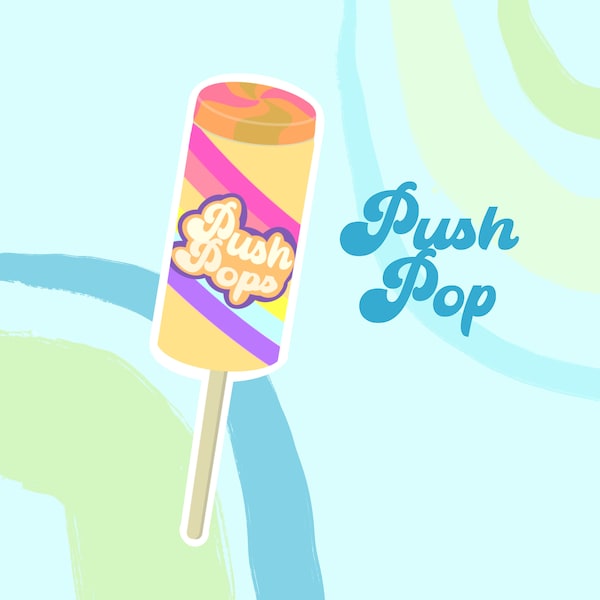 90s Push Pop Ice Cream Sticker - Laptop Sticker - throwback Sticker - Cute - Party Favor - Kids Activity - Ice Cream Social