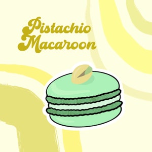 Pistazien Macaroon Sticker - Süße Pistazie - Laptop Aufkleber - Wassermann Aufkleber - Süße Sticker - Gastgeschenk - Kinderparty