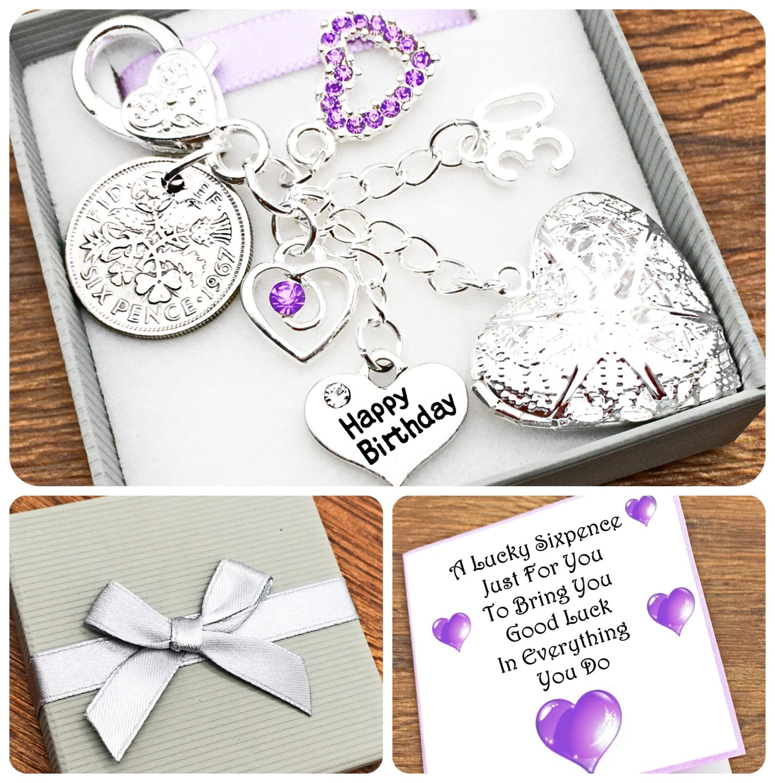 Happy 40th Birthday Gift. 40th Keepsake. Lilac Heart Locket | Etsy
