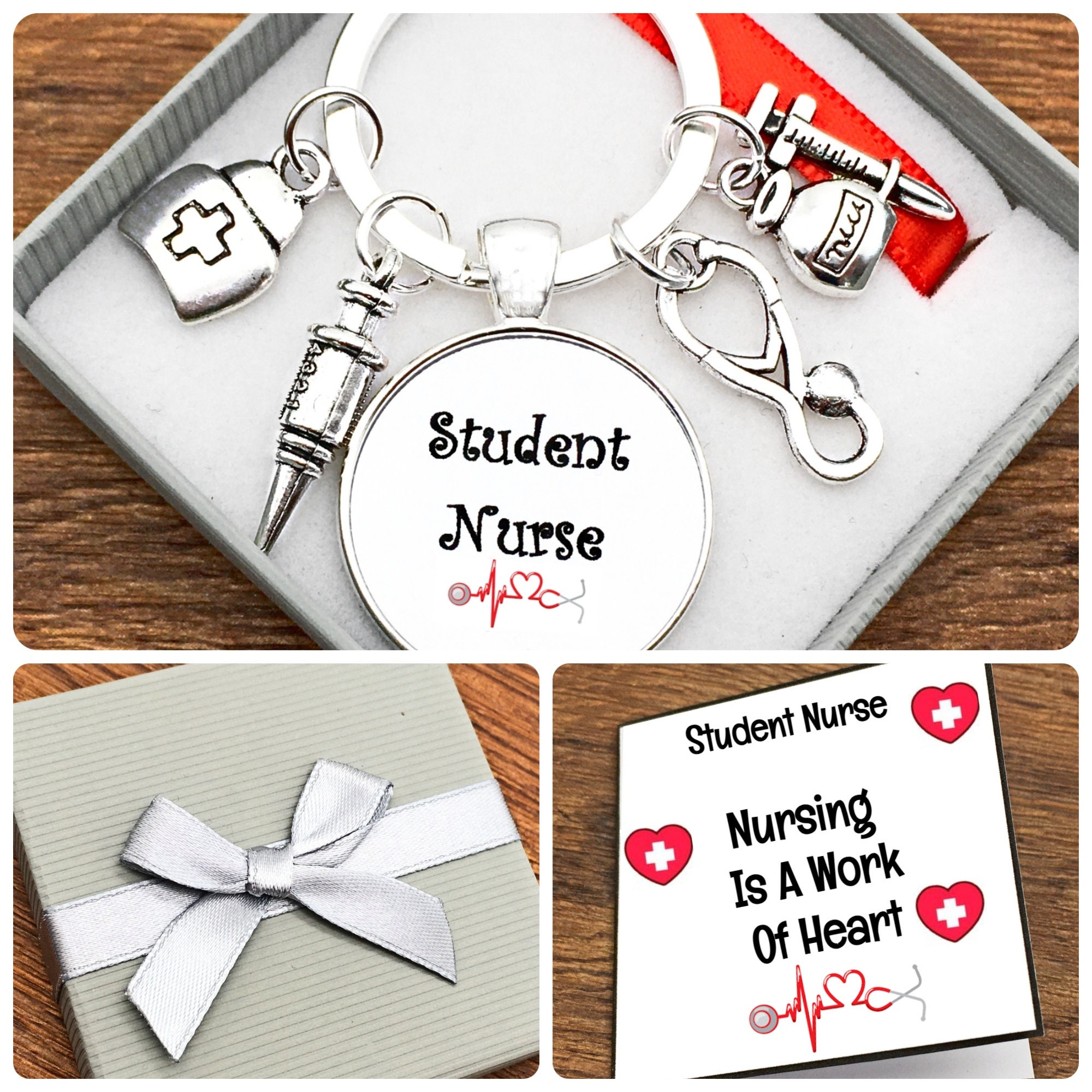 Student Nurse Gift. Nurse Keyring. Nursing Is A Work Of Heart. Etsy