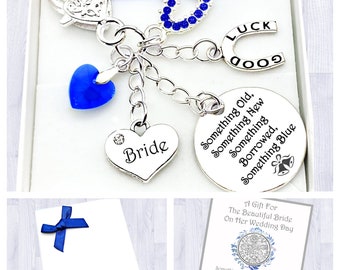 Bride Gift, Wedding Gift, Something Blue Charm, Bride Gift, Sixpence For Your Shoe, Good Luck, Clip On, Gift Box & Gift Card