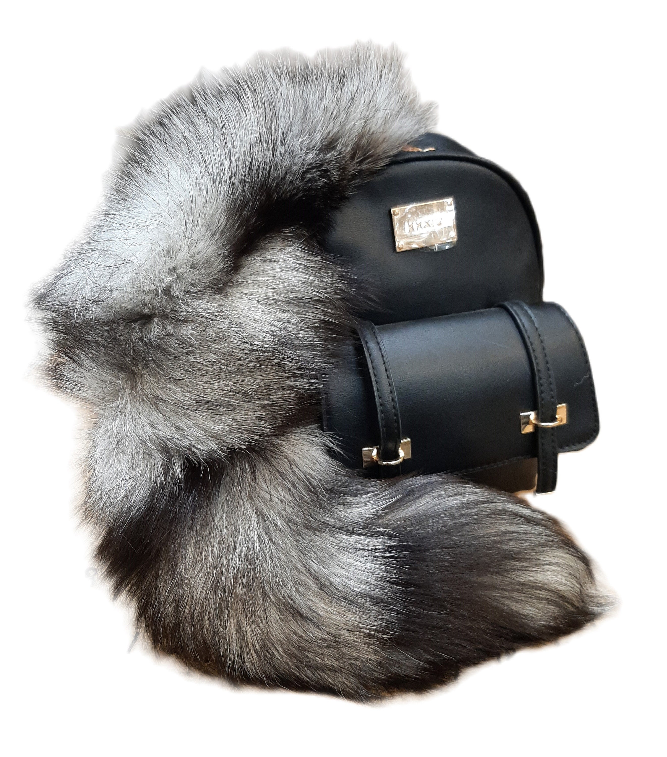 Indigo Fox Tail, Real Fur, Key Chain Option (15
