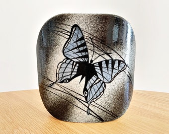 Soviet Russian USSR vase home decor pencil holder office study handmade butterfly ceramic