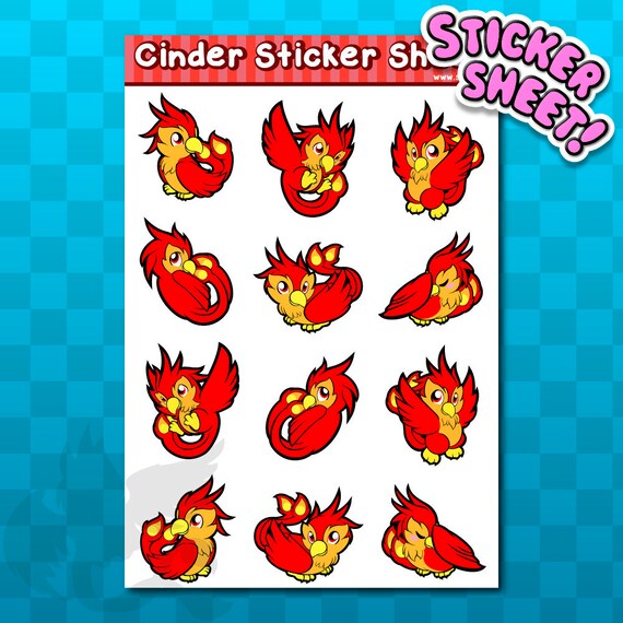 Hoja Sticker Ceniciente Las Pegatinas De Phoenix Calcomania De Etsy