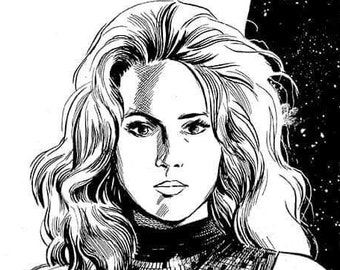 Barbarella Jane Fonda A3 Original Artwork