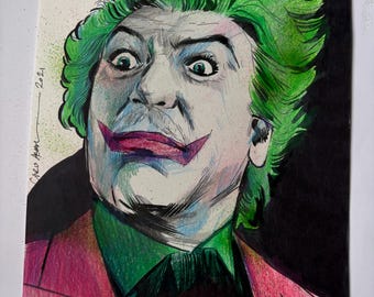 The Joker - A4 Original Art Print - Four Jokers Cesar Romero Jack