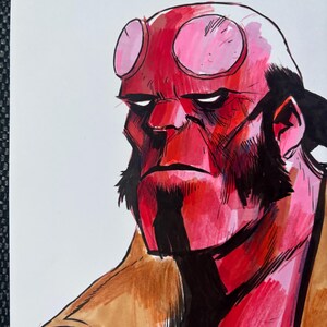 Hellboy A4 Original Colour Artwork