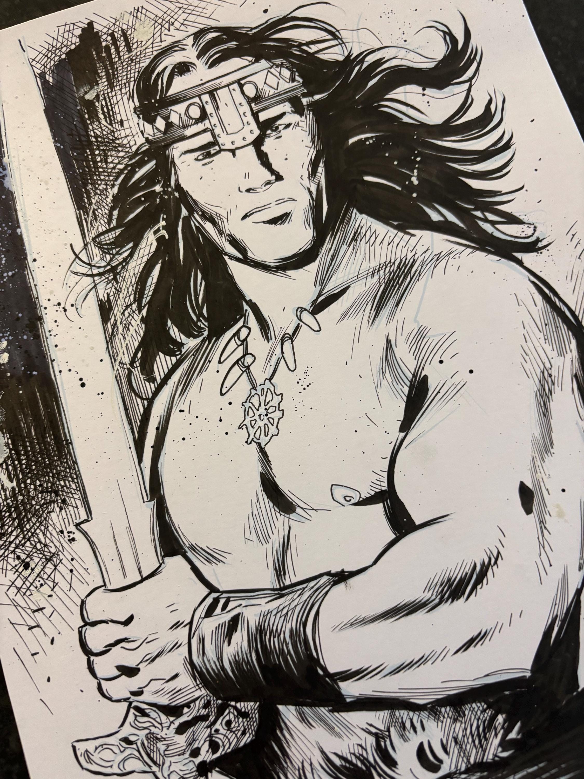 Conan Arnold Schwarzenegger Original A4 Artwork - Etsy