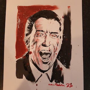 Count Dracula Christopher Lee A3 Original Artwork