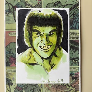 Lou Ferrigno Incredible Hulk Original A4 Artwork
