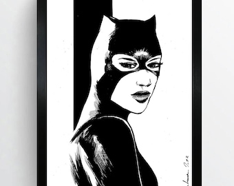 Catwoman A4 Original Artwork