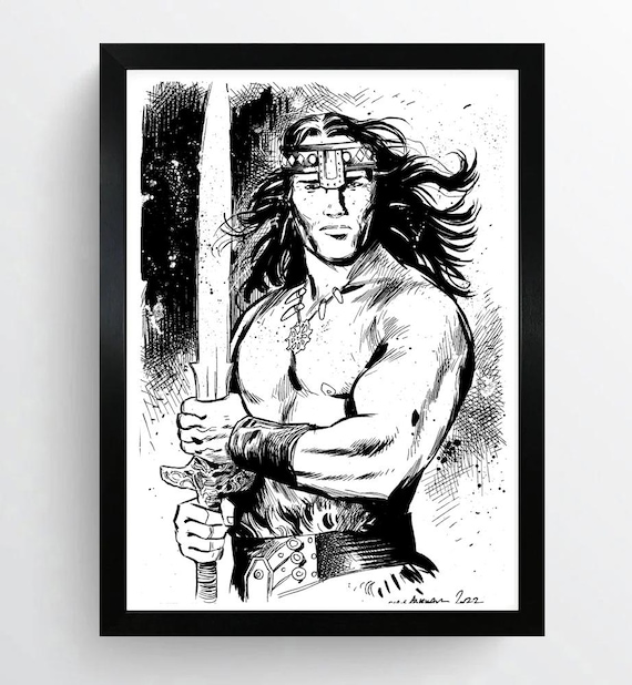Conan Arnold Schwarzenegger Original A4 Artwork - Etsy