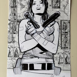 Lara Croft Tomb Raider  A4 Original Artwork