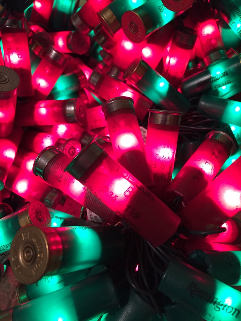 Shotgun Shell Lights, Christmas Lights, Shotgun Shell Decor, Red
