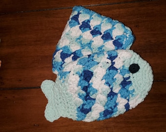 Fish in Water - Scrubbie and Washcloth