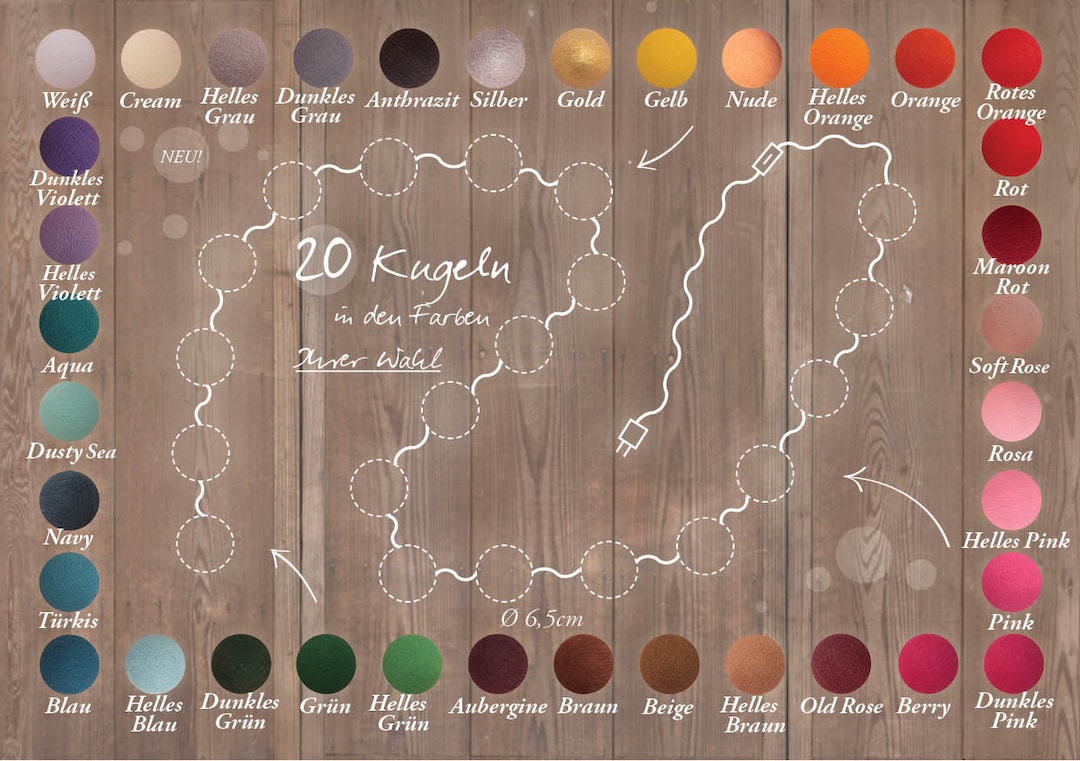 Do It Yourself LED Chain of Lights With Handmade Balls Including Timer