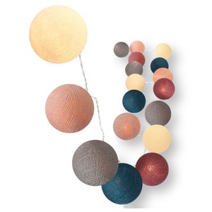 CREATIVECOTTON Catena luminosa a LED con palline di cotone incluse Timer e Dimmer