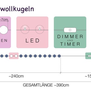 LED Lichterkette 'Meeresbrise' mit handgearbeiteten Baumwollkugeln inkl. Timer und Dimmer Bild 6