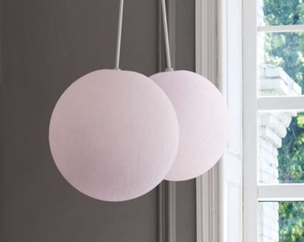 CREATIVECOTTON Two-beam height-adjustable LED hanging lamp with handcrafted cotton balls (white version)