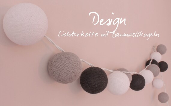 Baumwoll Kugellichterkette Aqua Cotton Ball Light Cotton