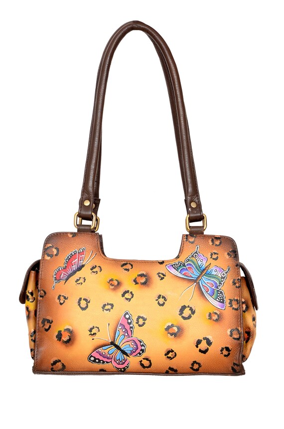 Hand Painted Leather HandBag Niarvi Shoulder HandBag Bolso Etsy