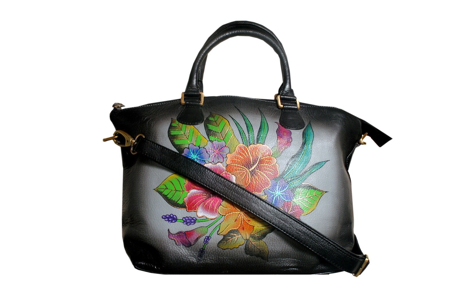 Hand Painted Leather Handbag Niarvi Crossbody Handbag Etsy