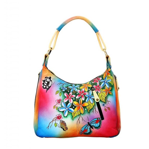 Hand Painted Leather Handbag Niarvi Shoulder Bag Spanish Etsy Australia
