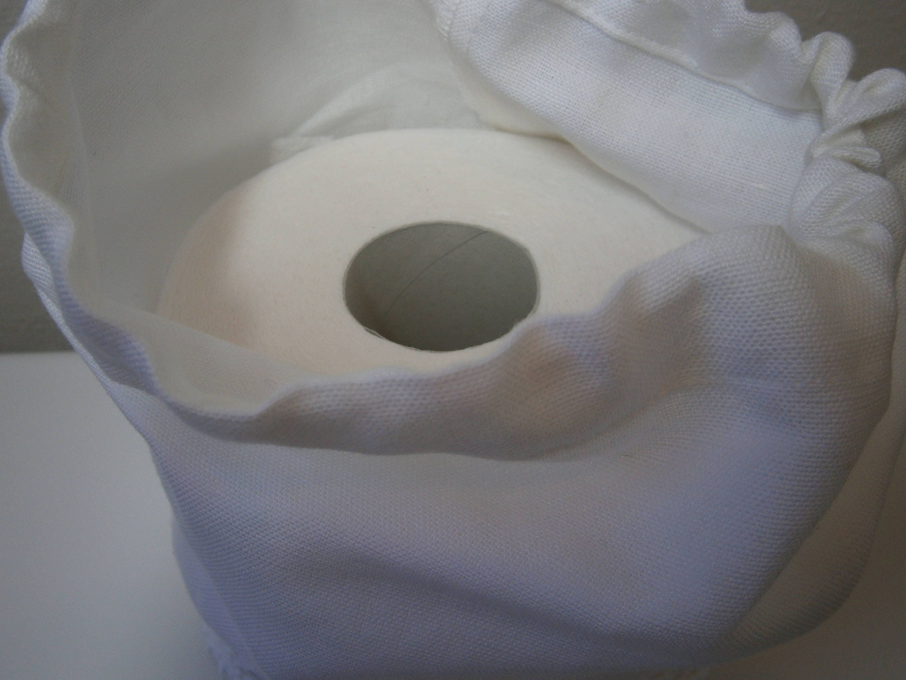 Damask Toilet Tissue Sack, Toilet Paper Storage, Linen Toilet Paper