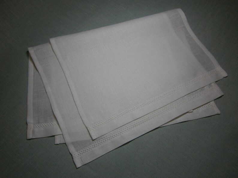Set of 2 Finger Tip Towels White Guest Towels Linen Towels Etsy