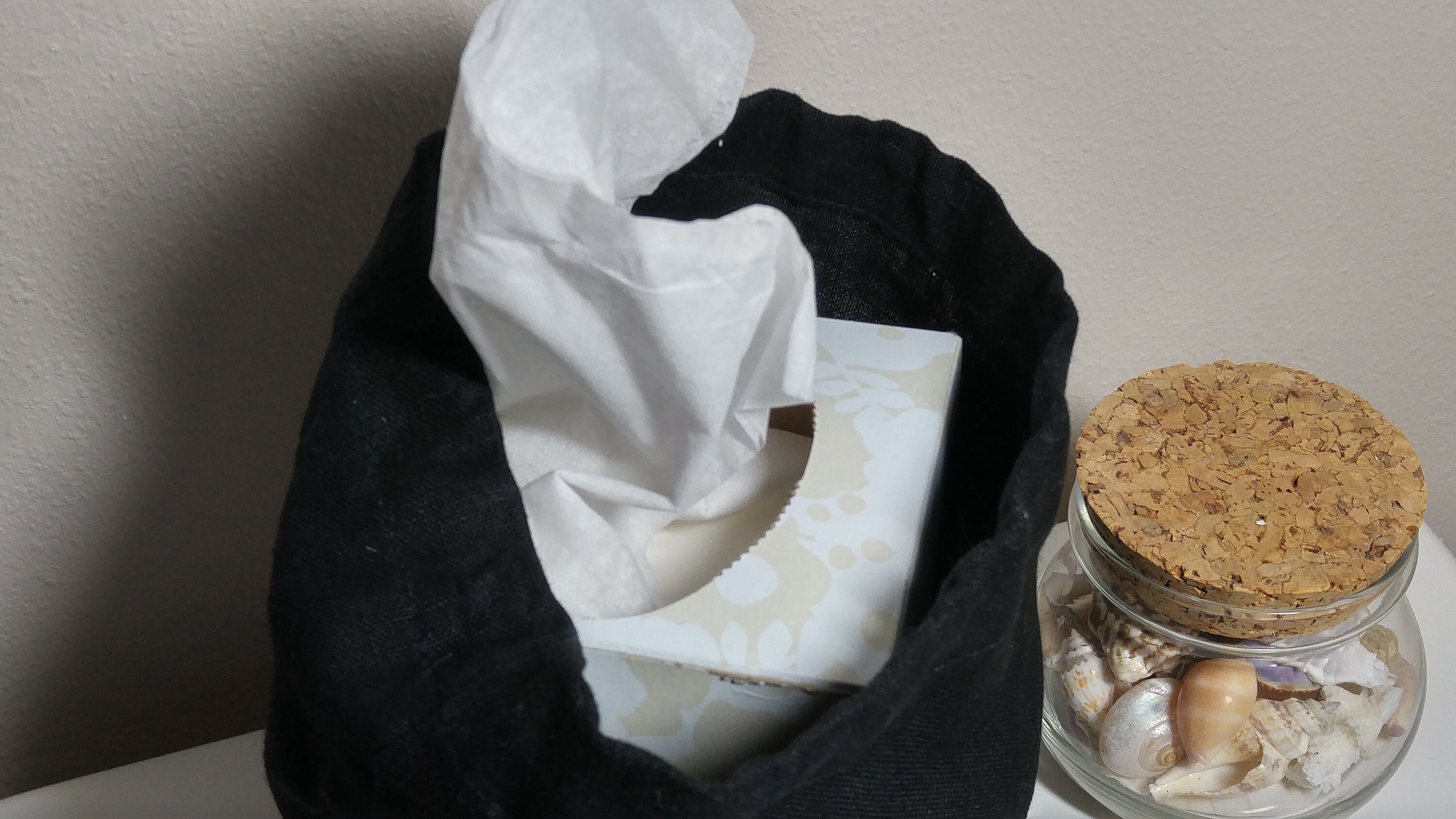 Toilet Tissue Sack, Black Toilet Paper Storage, Linen Toilet Paper