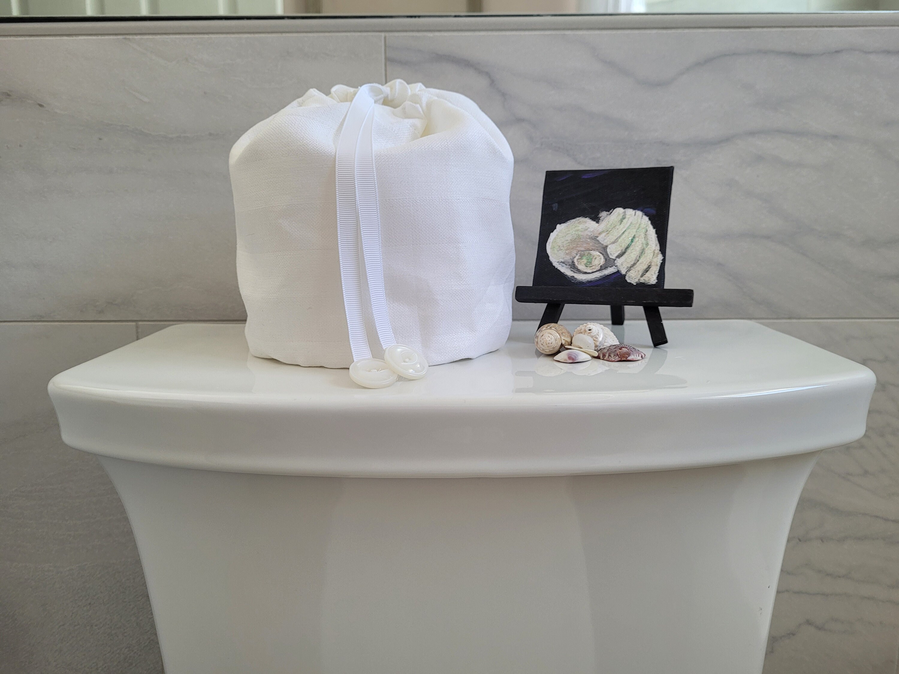 Damask Toilet Tissue Sack, Toilet Paper Storage, Linen Toilet Paper