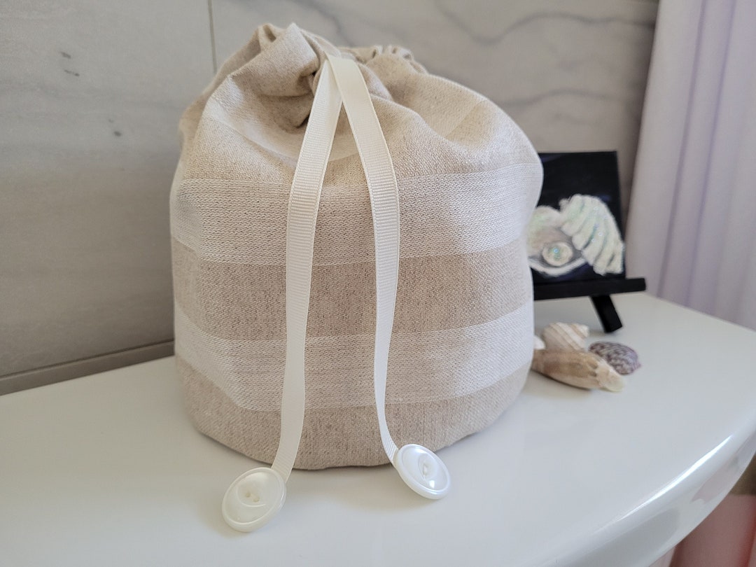 Damask Toilet Tissue Sack, Toilet Paper Storage, Linen Toilet Paper