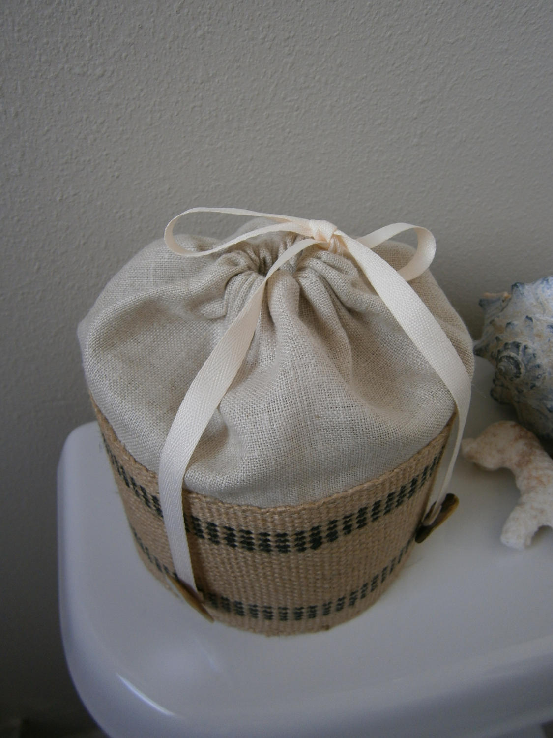 Jute Toilet Tissue Cover Toilet Paper Storage Linen Toilet Etsy
