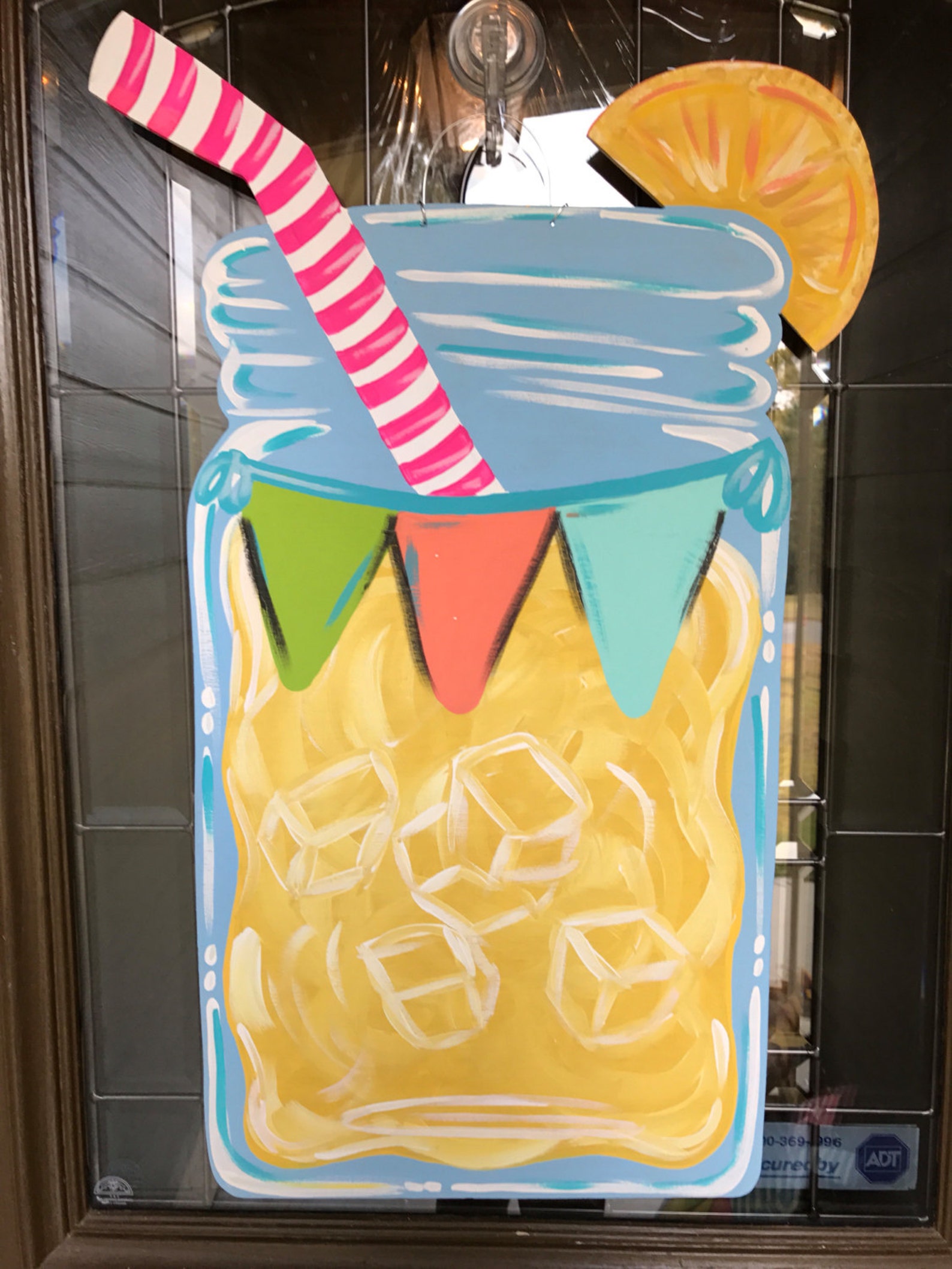 Lemonade Mason Jar Wooden Door Hanger Etsy