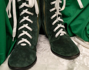 Green Anime Cosplay Boots | Sailor Jupiter Inspired Shoes | Handmade Custom Costume Footwear | Magical Girl Cosplay Boots