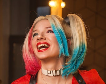 Harley Quinn Perücke Kinder Karneval Damen Cosplay Rosa Blau Selbstmord Squad 